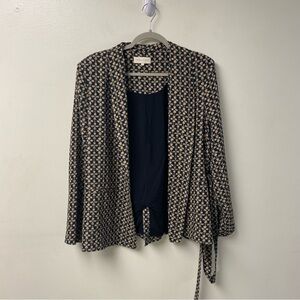 Caballero Blazer Jacket with Tie‎ Floral Pattern 100% Viscose Large